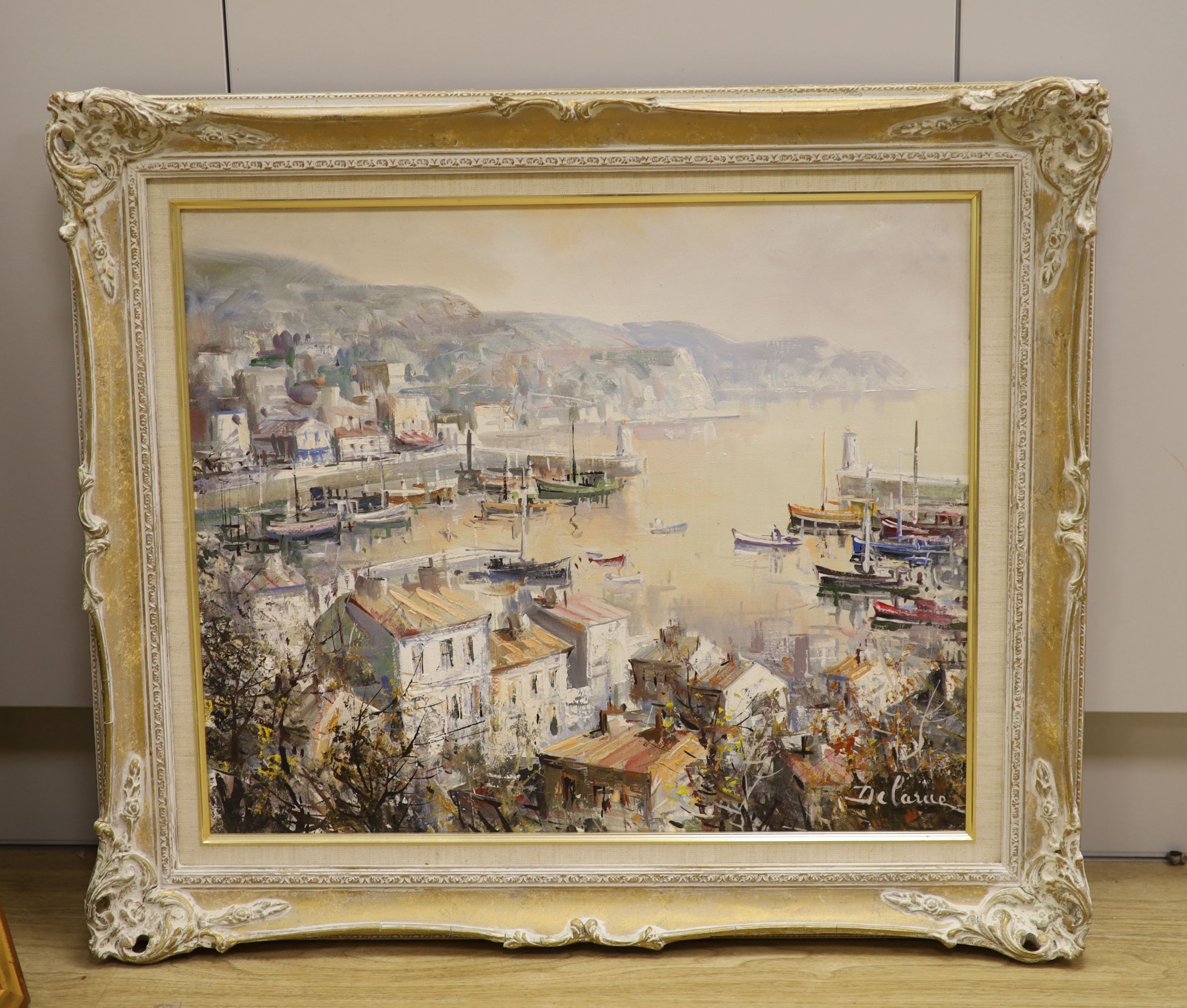 Lucien Delarue (1925-2007), oil on canvas, Monte Carlo, signed and inscribed verso, 45 x 54cm